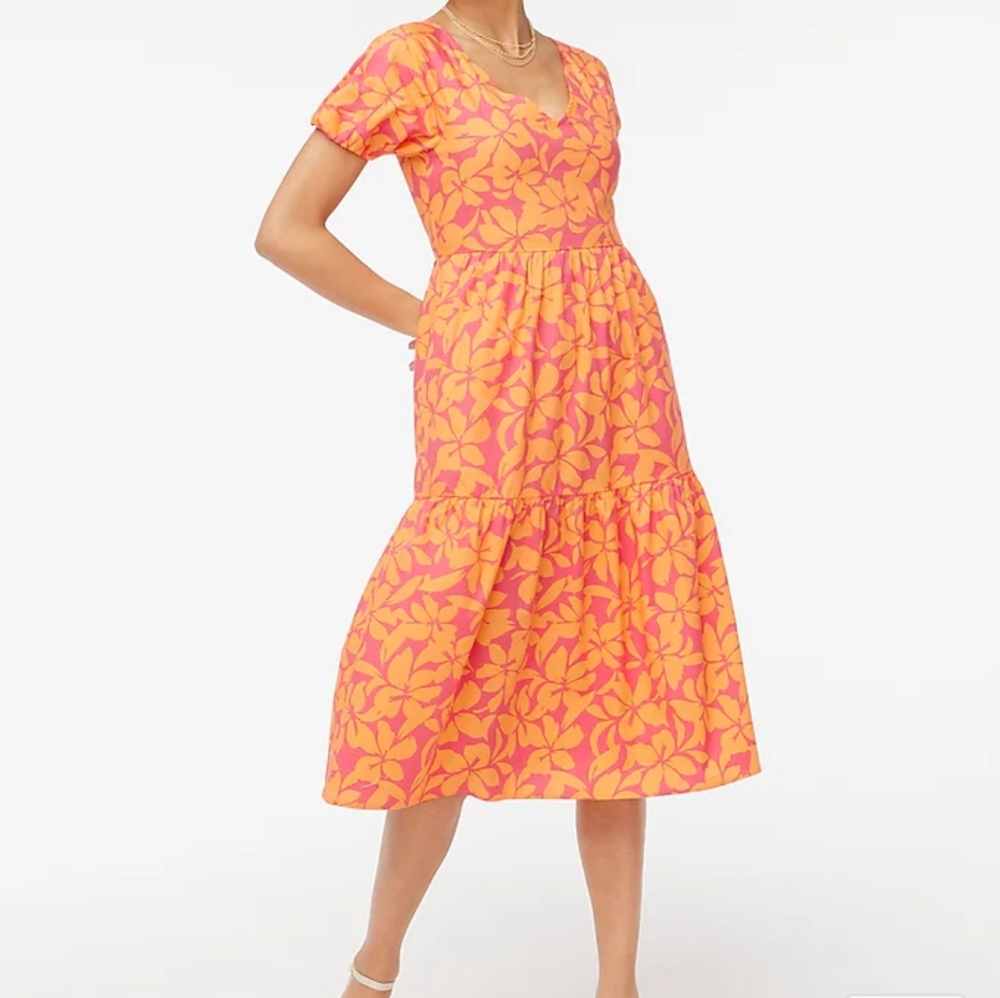 J Crew Factory tiered midi dress, sz 6 NWT
